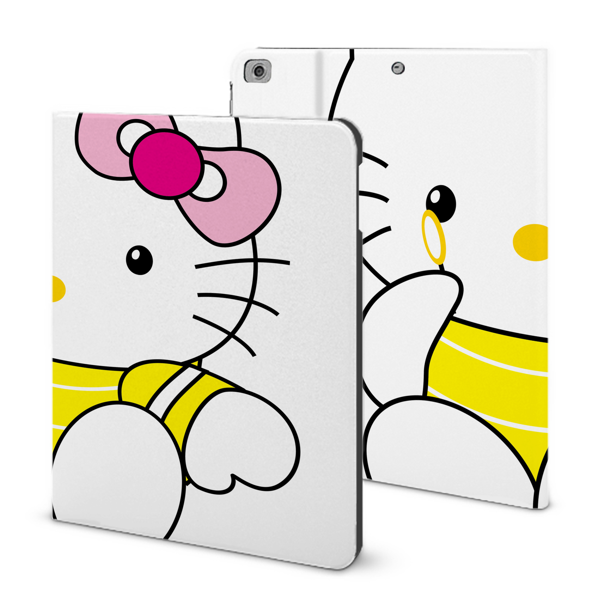 （画像用） Hello Kitty ハローキティ IPad ケース ブック型 PUレザー TPU 耐衝撃 軽量 薄型 ペン収納なし 全面保護 IPad 各モデル対応